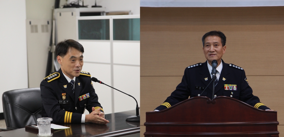 남제현 천안서북경찰서장(왼쪽), 김광남 천안동남경찰서장(오른쪽).