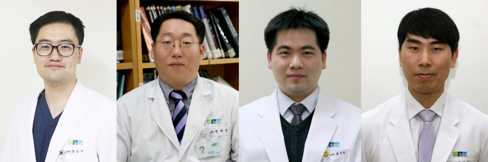 왼쪽부터 김승수 교수, 박계훈 교수, 전성완 교수, 정기진 교수.