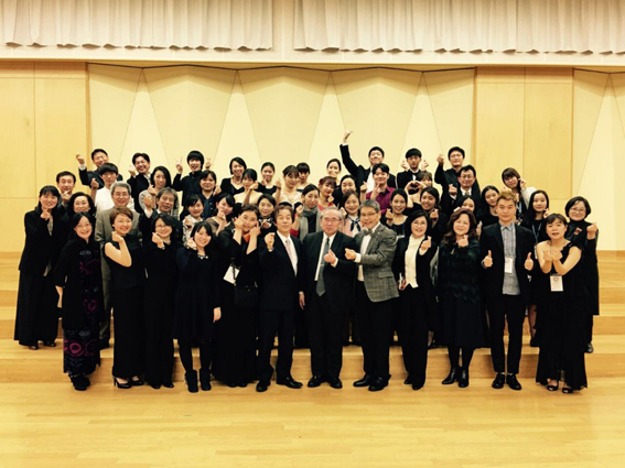 지난 2017년 삿포로에서 열린 국제친선음악회에 참석한 대전음악인들이 삿포로의 연주자들과 함께 한 모습.