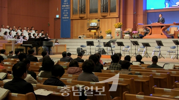 ▲'2019년 대전시복음화연합대성회' 집회모습